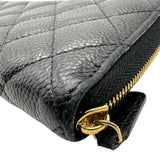 シャネル CHANEL マトラッセ ロングジップウォレット AP0242 ブラック ゴールド金具 キャビアスキン レディース 長財布
