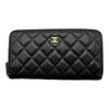シャネル CHANEL マトラッセ ロングジップウォレット AP0242 ブラック ゴールド金具 キャビアスキン レディース 長財布