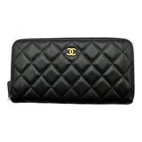 シャネル CHANEL マトラッセ ロングジップウォレット AP0242 ブラック ゴールド金具 キャビアスキン レディース 長財布