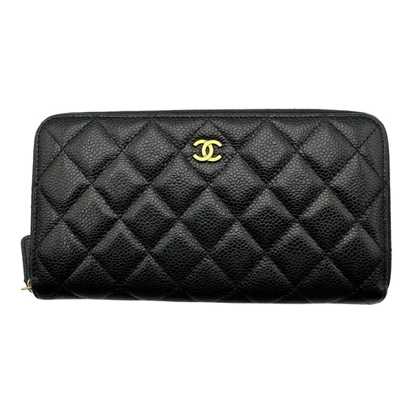 シャネル CHANEL マトラッセ ロングジップウォレット AP0242 ブラック
