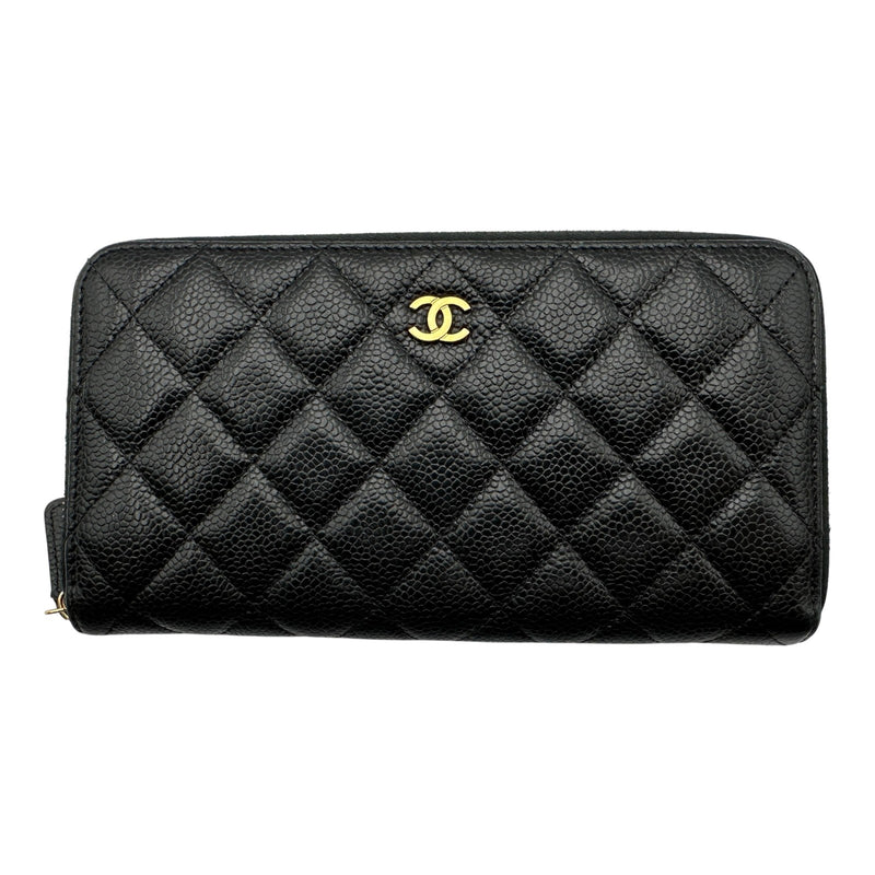 シャネル CHANEL マトラッセ ロングジップウォレット AP0242 ブラック