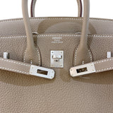 エルメス HERMES バーキン25 K刻(2025年) エトゥープ シルバー金具 トゴ レディース ハンドバッグ