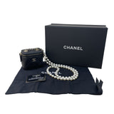 シャネル CHANEL パールショルダーバニティケース AP2581(31番台) ブラック ゴールド金具 ラム/フェイクパール レディース ショルダーバッグ