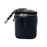 シャネル CHANEL パールショルダーバニティケース AP2581(31番台) ブラック ゴールド金具 ラム/フェイクパール レディース ショルダーバッグ