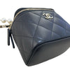 シャネル CHANEL パールショルダーバニティケース AP2581(31番台) ブラック ゴールド金具 ラム/フェイクパール レディース ショルダーバッグ
