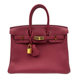 エルメス HERMES バーキン25 D刻 ルージュアッシュ ゴールド金具 トゴ レディース ハンドバッグ