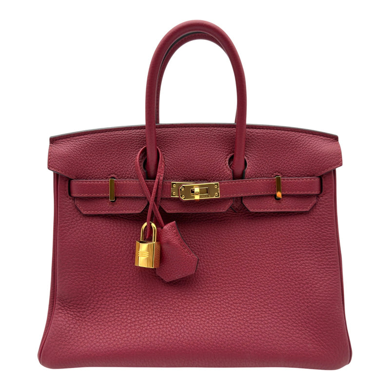 みん　 HERMES ハンドバッグ ボルドー ゴールド金具 エルメス HERMES バーキン25 D刻 ルージュグレナ ゴールド金具 トゴ