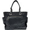シャネル CHANEL パリビアリッツトートGM A34210 12番台 ブラック シルバー金具 コーティングキャンバス レディース