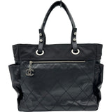 シャネル CHANEL パリビアリッツトートGM A34210 12番台 ブラック シルバー金具 コーティングキャンバス レディース