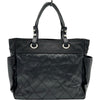 シャネル CHANEL パリビアリッツトートGM A34210 12番台 ブラック シルバー金具 コーティングキャンバス レディース
