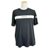 モンクレール MONCLER ロゴワッペン半袖Tシャツ ブラック コットン メンズ 半袖Ｔシャツ