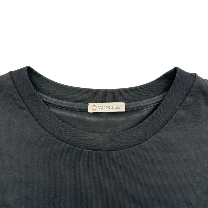 モンクレール MONCLER ロゴワッペン半袖Tシャツ ブラック コットン
