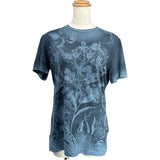 クリスチャン・ディオール Christian Dior 半袖プリントシャツ 123T03DE455 ネイビー コットン レディース 半袖Ｔシャツ