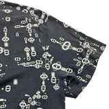 エルメス HERMES シェーヌダンクルプリント半袖Tシャツ グレー コットン メンズ 半袖Ｔシャツ
