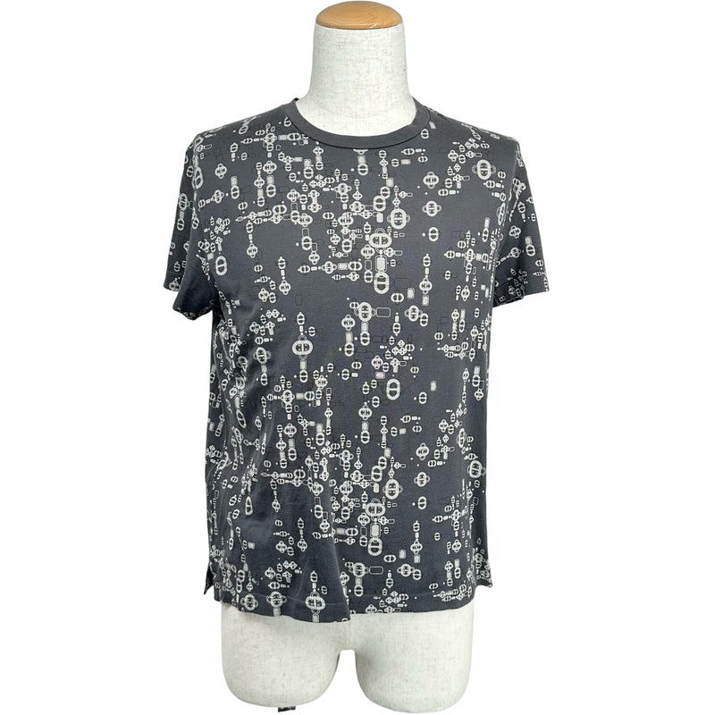 HERMES エルメス マルジェラ期 半袖 Tシャツ チャコールグレー系 36 エルメス HERMES シェーヌダンクルプリント半袖Tシャツ グレー