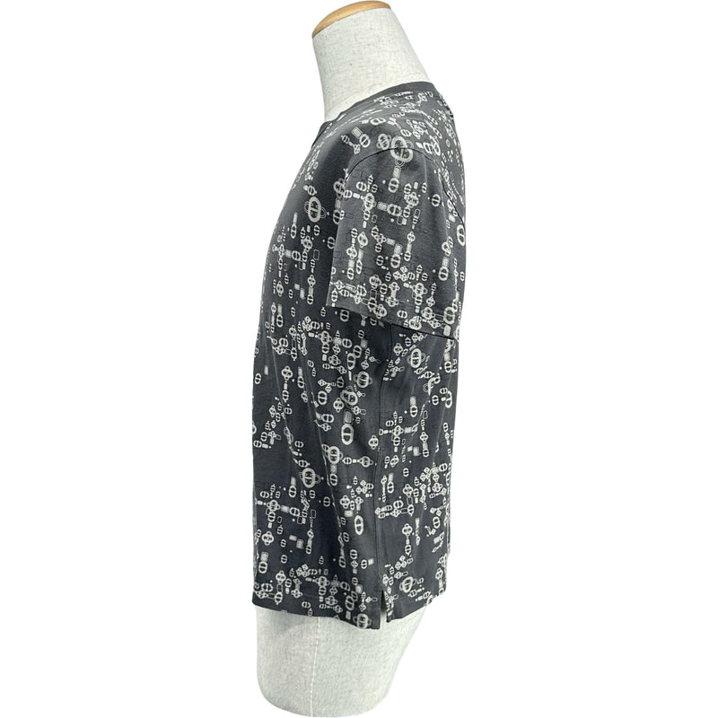 エルメス HERMES シェーヌダンクルプリント半袖Tシャツ グレー