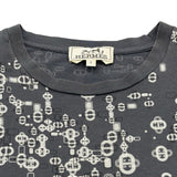 エルメス HERMES シェーヌダンクルプリント半袖Tシャツ グレー コットン メンズ 半袖Ｔシャツ