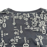 エルメス HERMES シェーヌダンクルプリント半袖Tシャツ グレー コットン メンズ 半袖Ｔシャツ