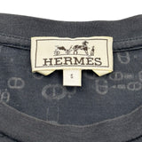エルメス HERMES シェーヌダンクルプリント半袖Tシャツ グレー コットン メンズ 半袖Ｔシャツ