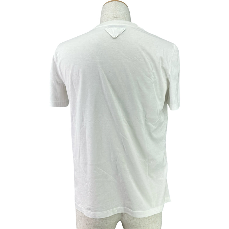 プラダ PRADA 半袖プリントTシャツ 35838G ホワイト コットン メンズ