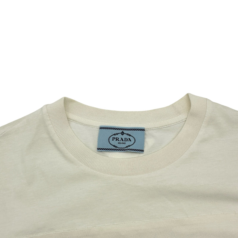 プラダ PRADA 半袖プリントTシャツ 35838G ホワイト コットン メンズ