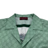 グッチ GUCCI ×ヒグチユウコ GG総柄半袖シルクシャツ 864048 グリーン シルク メンズ 半袖シャツ