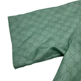 グッチ GUCCI ×ヒグチユウコ GG総柄半袖シルクシャツ 864048 グリーン シルク メンズ 半袖シャツ