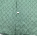 グッチ GUCCI ×ヒグチユウコ GG総柄半袖シルクシャツ 864048 グリーン シルク メンズ 半袖シャツ
