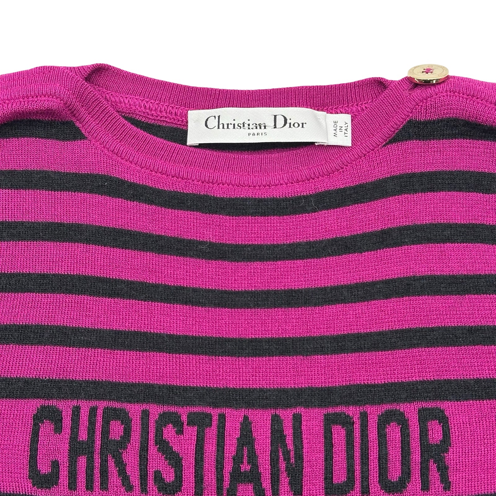 クリスチャン・ディオール Christian Dior ロゴボーダーニットセーター