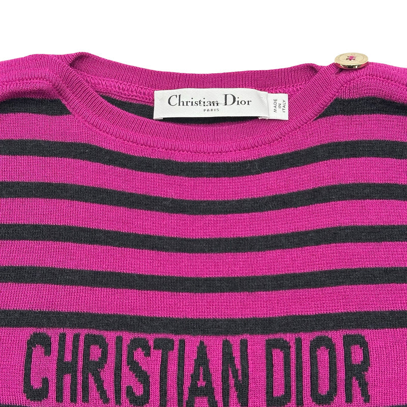 クリスチャン・ディオール Christian Dior ロゴボーダーニットセーター