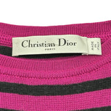 クリスチャン・ディオール Christian Dior ロゴボーダーニットセーター 344S97AM729 ピンク コットン レディース セーター
