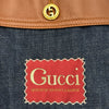 グッチ GUCCI レザー切替GGキャンバスデニムジャケット 652658 ネイビー デニム レディース デニムジャケット