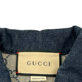 グッチ GUCCI レザー切替GGキャンバスデニムジャケット 652658 ネイビー デニム レディース デニムジャケット
