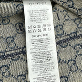 グッチ GUCCI レザー切替GGキャンバスデニムジャケット 652658 ネイビー デニム レディース デニムジャケット
