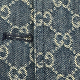 グッチ GUCCI レザー切替GGキャンバスデニムジャケット 652658 ネイビー デニム レディース デニムジャケット