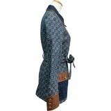 グッチ GUCCI レザー切替GGキャンバスデニムジャケット 652658 ネイビー デニム レディース デニムジャケット