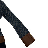 グッチ GUCCI レザー切替GGキャンバスデニムジャケット 652658 ネイビー デニム レディース デニムジャケット
