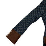 グッチ GUCCI レザー切替GGキャンバスデニムジャケット 652658 ネイビー デニム レディース デニムジャケット