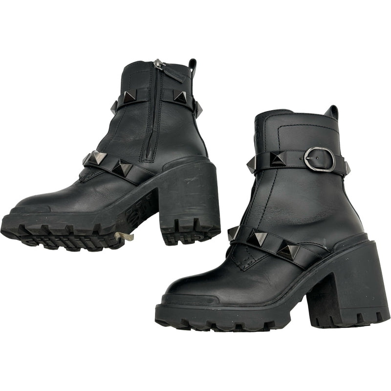 ヴァレンティノ VALENTINO ロックスタッズサイドジップヒールブーツ