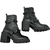 ヴァレンティノ VALENTINO ロックスタッズサイドジップヒールブーツ ブラック レザー レディース ブーツ