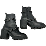 ヴァレンティノ VALENTINO ロックスタッズサイドジップヒールブーツ ブラック レザー レディース ブーツ