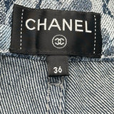 シャネル CHANEL カメリア総柄デニムパンツ P78140 ネイビー コットン レディース デニムパンツ