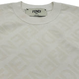 フェンディ FENDI ロゴ総柄ニットトップス FZX999 ホワイト ビスコース レディース ニット