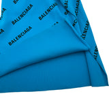 バレンシアガ BALENCIAGA ロゴ総柄リブニットワンピース 555322 ブルー ナイロン レディース ワンピース
