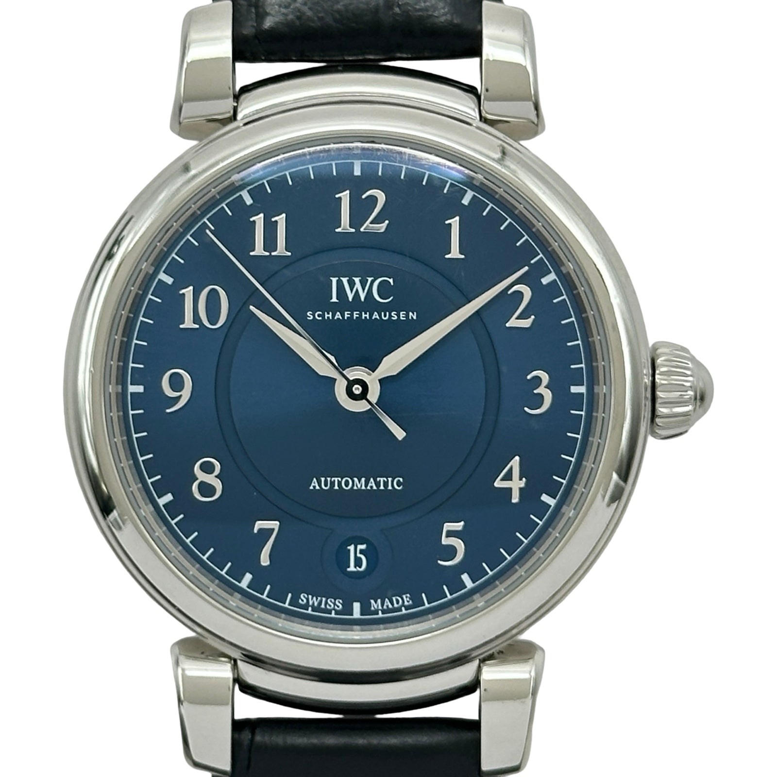 IWC ダ ヴィンチ オートマティック IW356605 ブルー 青 サンレイ デイト アラビア 自動巻き メンズ 腕時計 インターナショナルウォッチカンパニー IWC ダ・ヴィンチ