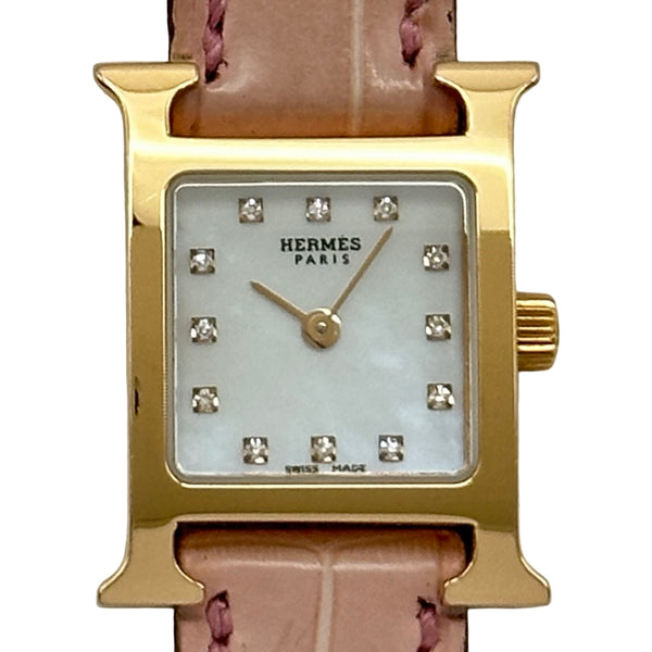 エルメス HERMES Hウォッチ HH1.170 ホワイトシェル ピンクゴールド