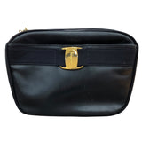 サルヴァトーレ・フェラガモ Salvatore Ferragamo ヴァラショルダーバッグ 214183 ネイビー ゴールド金具 レザー レディース ショルダーバッグ