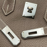 エルメス HERMES バーキン30 □O刻 エトゥープ シルバー金具 トゴ レディース ハンドバッグ