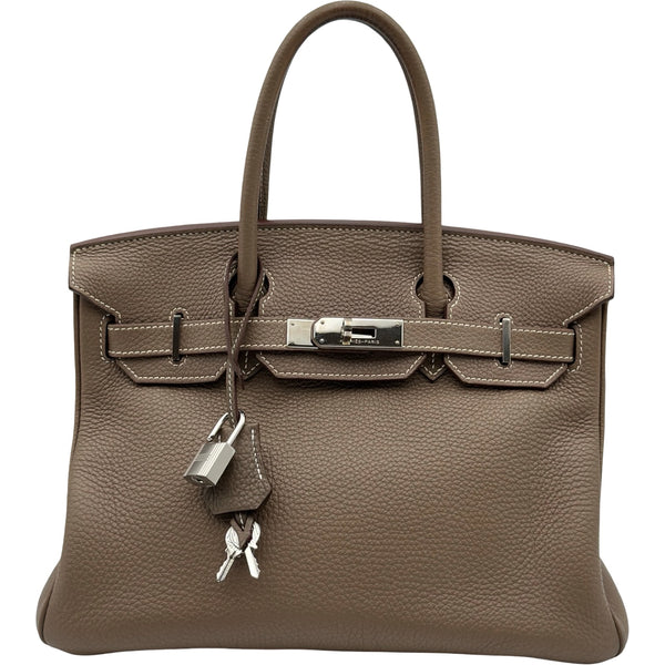 エルメス HERMES バーキン30 □O刻 エトゥープ シルバー金具 トゴ