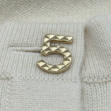 シャネル CHANEL アイコンボタンカシミヤニットカーディガン P73483 ホワイト カシミヤ レディース カーディガン